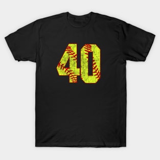 Fastpitch Softball Number 40 #40 Softball Shirt Jersey Uniform Favorite Player Biggest Fan T-Shirt